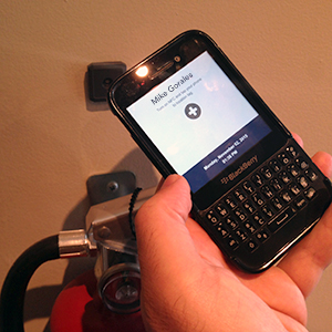 tapping NFC tag with mobile device