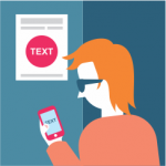 customer receiving information from the ad banner through text message