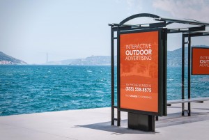 interactive outdoor advertising bus stop banner